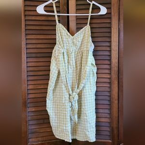 Green and white dress